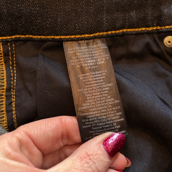 NWOT Tory Burch Dark Wash Straight Leg Jeans(size 31) - Picture 4 of 5